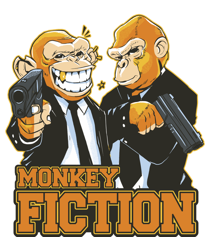 Monkey Fiction Funny Full Zip Hoodie