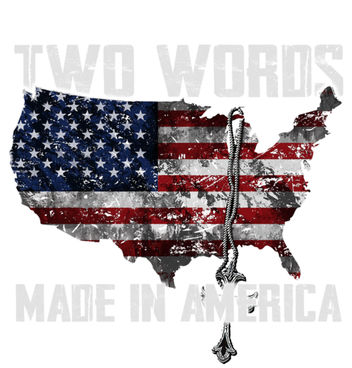 Two Words Made In America Joe Biden Vintage American US Flag Womens Funnel Neck Pullover Hood