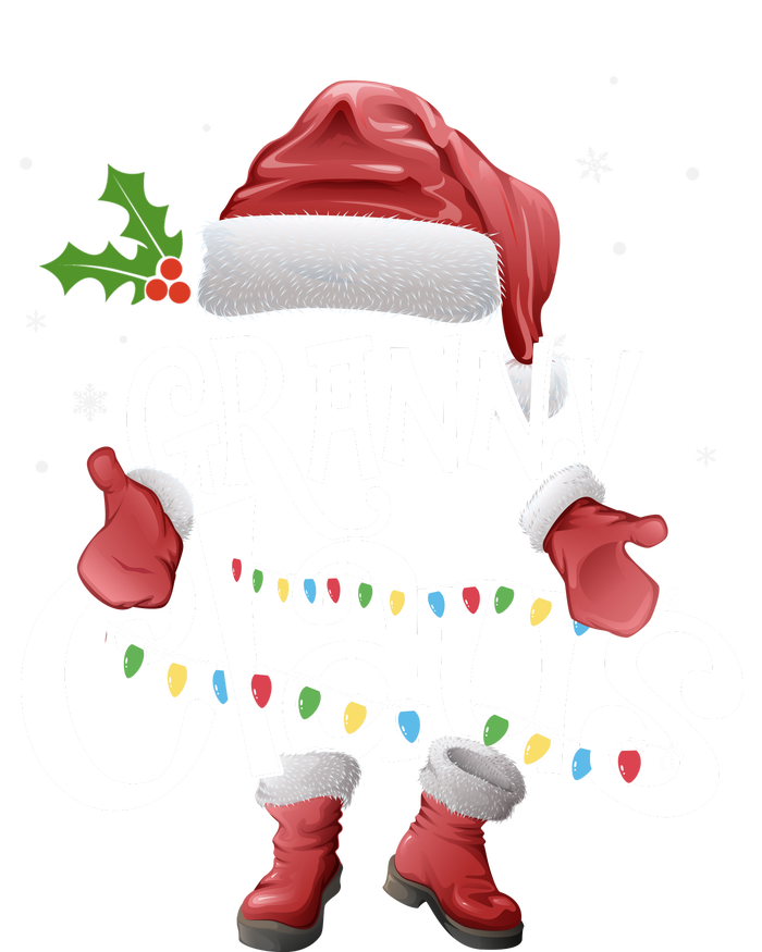 Funny Granny Claus Christmas Pajamas Santa Hat Costume Women's V-Neck T-Shirt