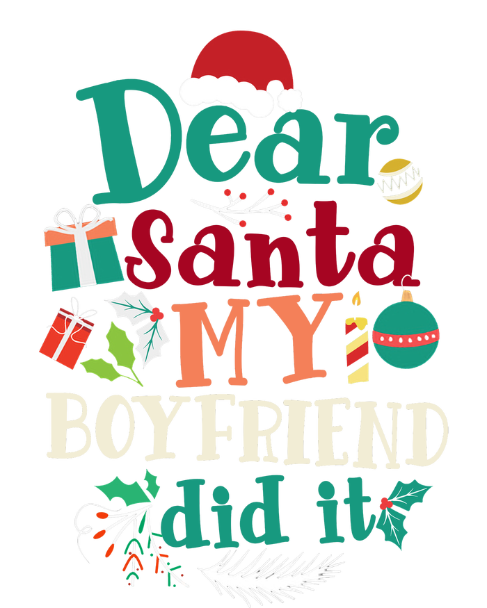 Dear Santa My Boyfriend Did It Funny Christmas Pajama Tie-Dye Long Sleeve Shirt