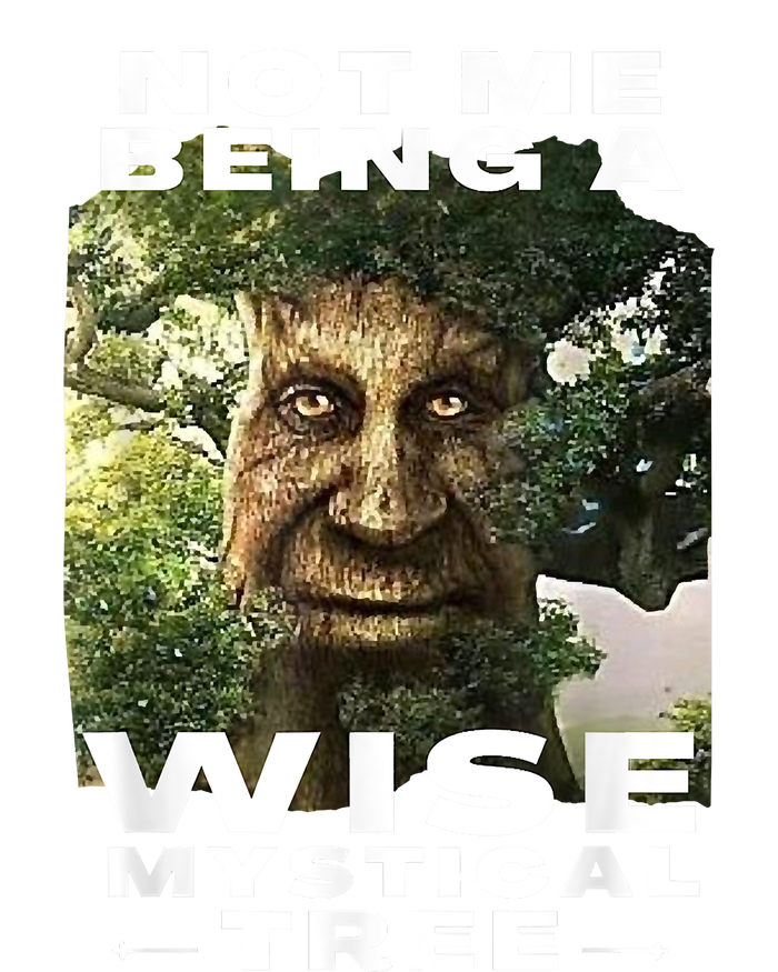 Wise Mystical Tree Face Old Mythical Oak Tree Funny Meme Enza Ladies Jersey Football T-Shirt