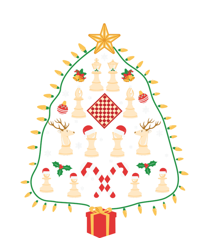 Christmas Chess Tree Light Santa Hat Funny Xmas Sport Holiday Hoodie