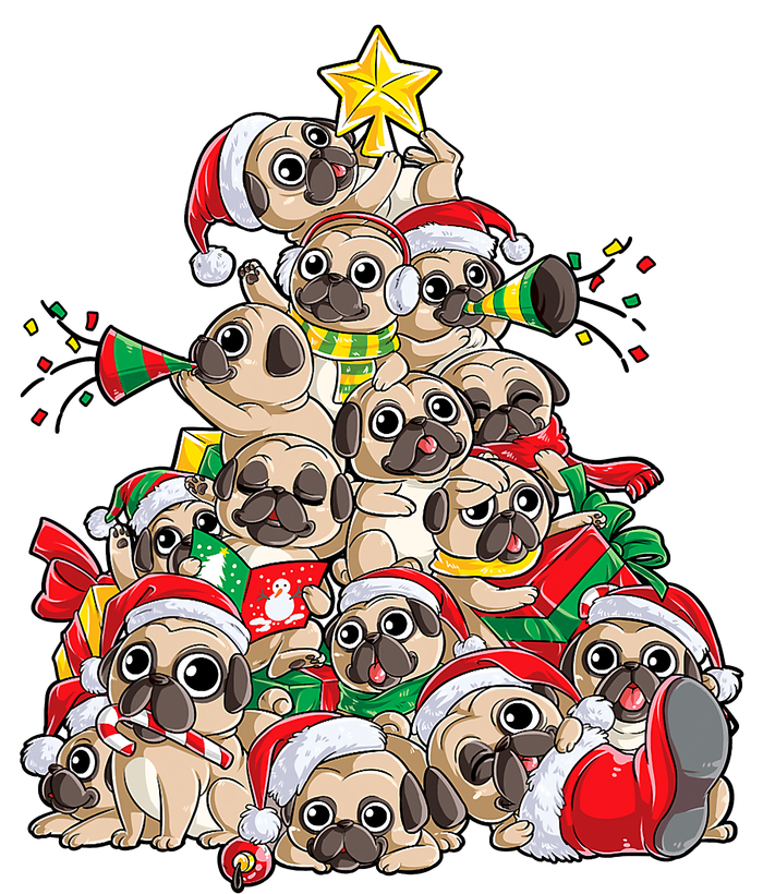 Funny Pug Dog Cute Christmas Gift Kids T-Shirt