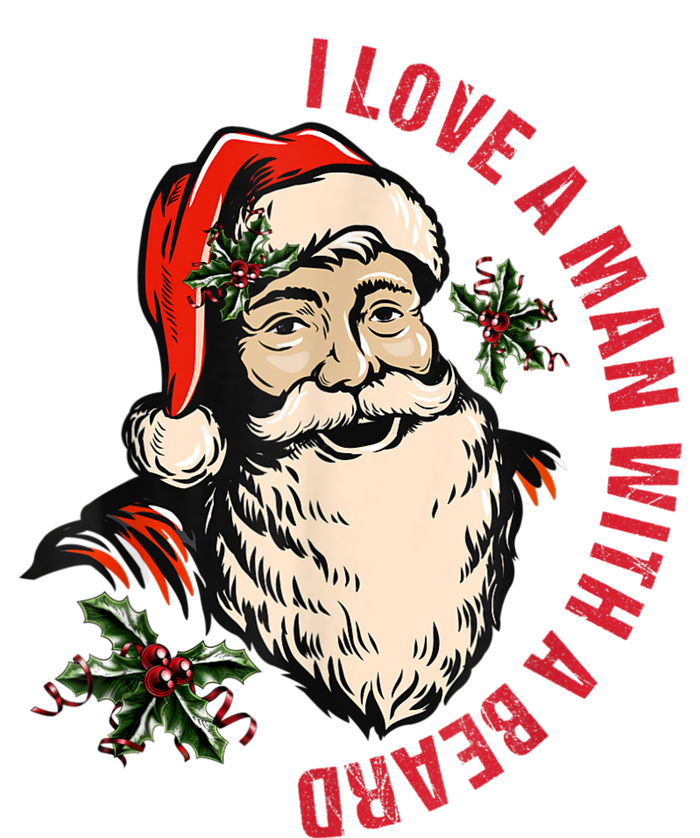 Funny Retro Christmas Santa Claus I Love A Man With A Beard Women's Perfect Tri Rocker Tank