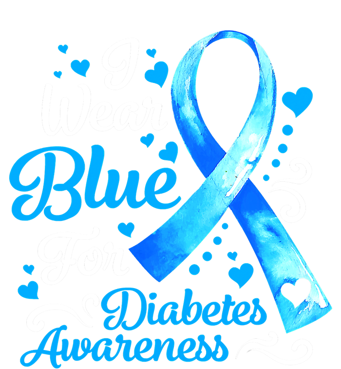 I Wear Blue For Diabetes Awareness Blue Ribbon Womens Womens California Wash Sweatshirt