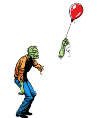 Halloween Zombie Balloon Funny Cut Off Arm T-Shirt