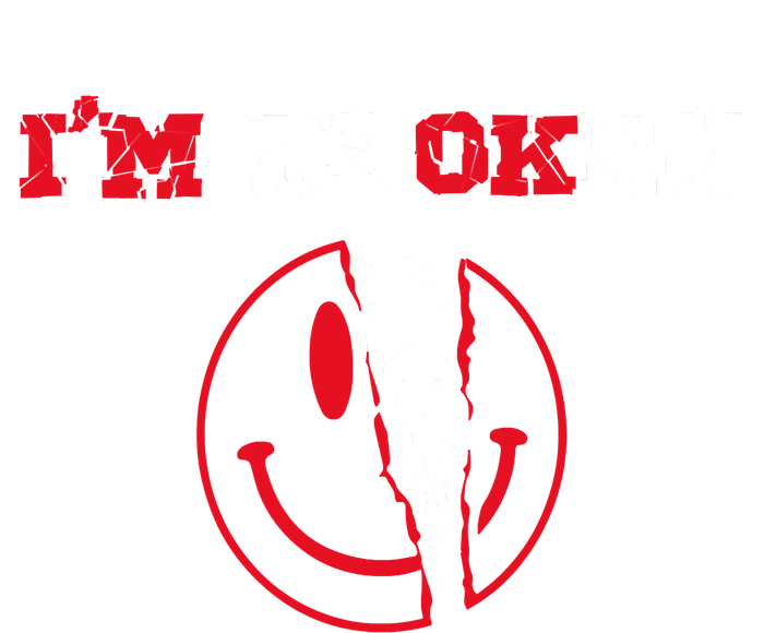 Confused Skull I'm Broken Invisible Illness I'm OK Broken V-Neck T-Shirt