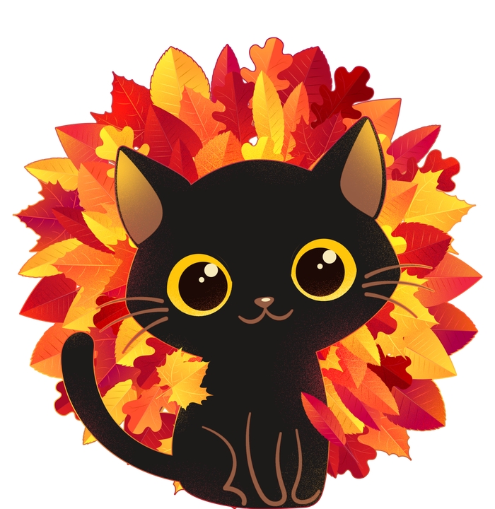 Cute Autumn Fall Black Cat Poster