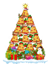 Pizza Food Lover Xmas Holiday Santa Pizza Christmas Tree T-Shirt