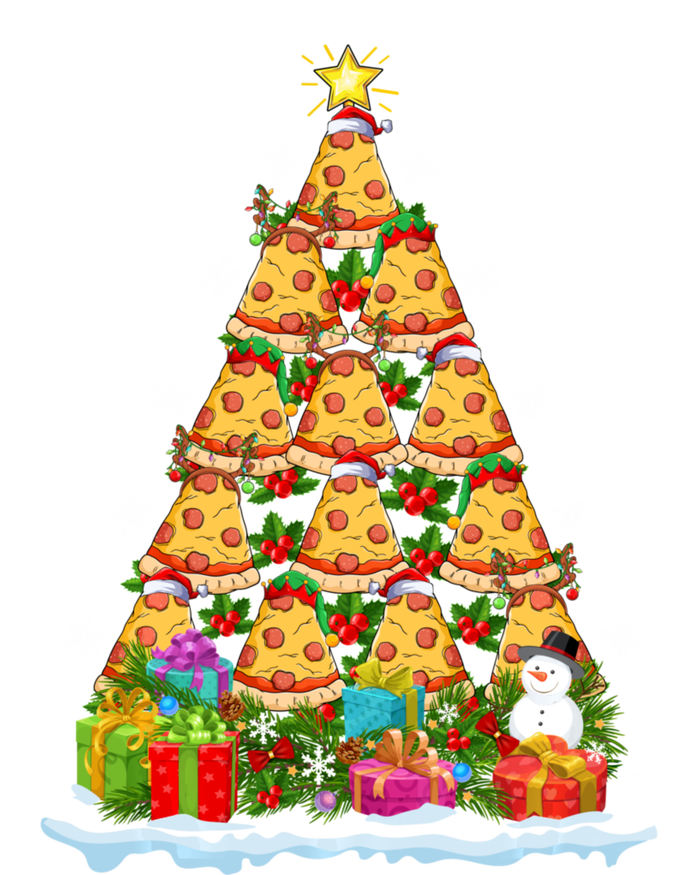 Pizza Food Lover Xmas Holiday Santa Pizza Christmas Tree T-Shirt