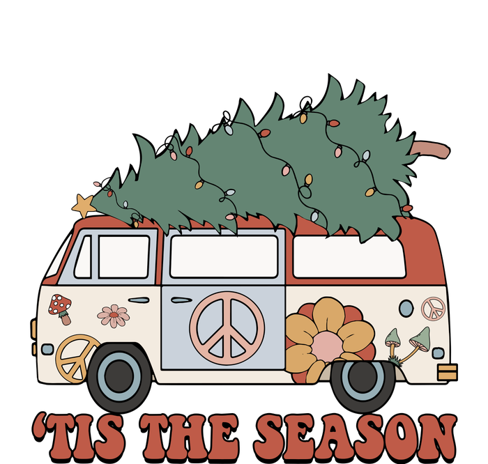 Retro Christmas Tis The Season Truck Christmas Tree Lights Tall T-Shirt