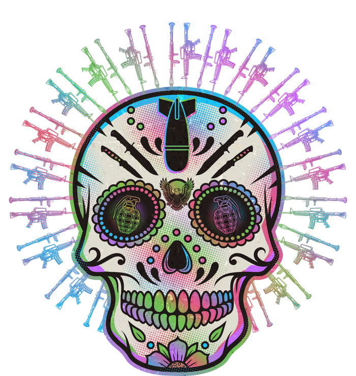 Colorful Sugar Skull Weapons T-Shirt