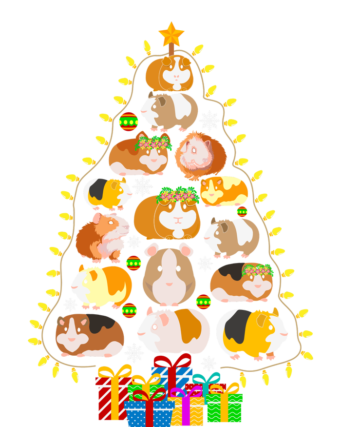 Guinea Pig Christmas Tree Funny Guinea Pig Christmas Lights Guinea Pig Christmas Premium T-Shirt