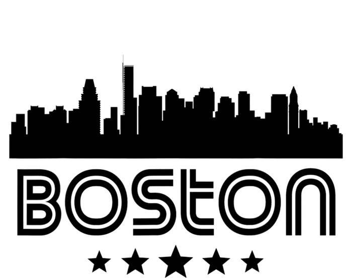 Boston Massachusetts Skyline Retro Style T-Shirt