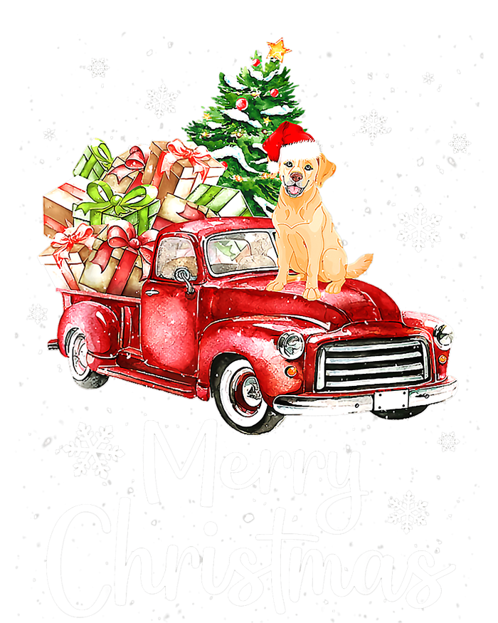 Golden Retriever Dog Riding Red Truck Christmas Tree Xmas Cooling Performance Crew T-Shirt