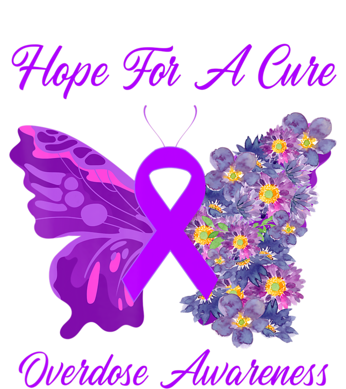 Butterfly Hope For A Cure Ribbon Opioid Overdose Awareness Full Zip Hoodie