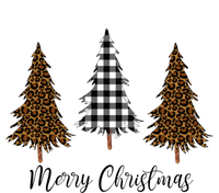 Merry Christmas Holiday Plaid Christmas Tree And Leopard Print Gift Ladies Long Sleeve Shirt