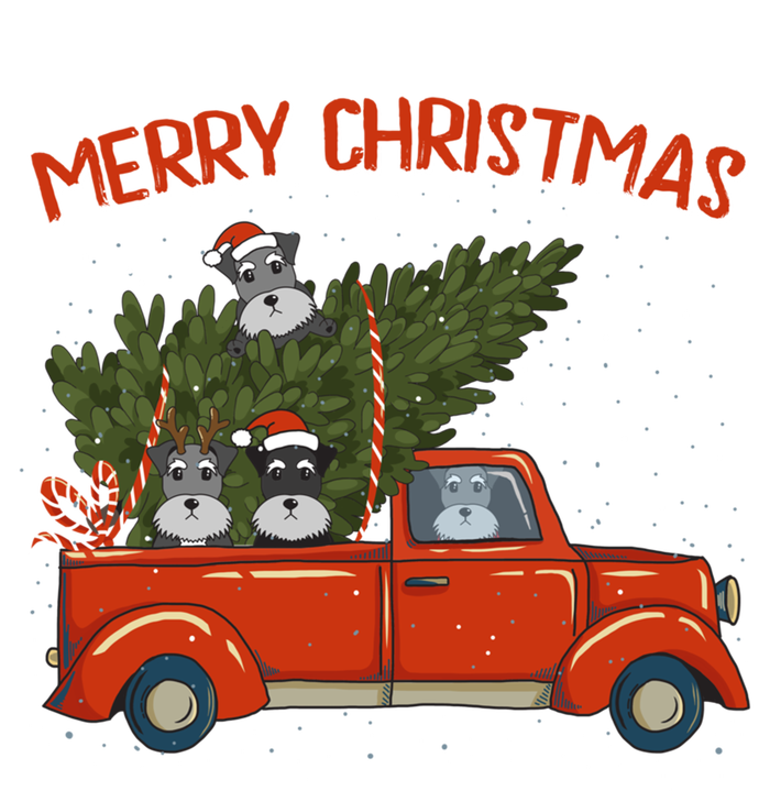 Schnauzer Xmas Vintage Red Pickup Retro Truck Meaningful Gift T-Shirt