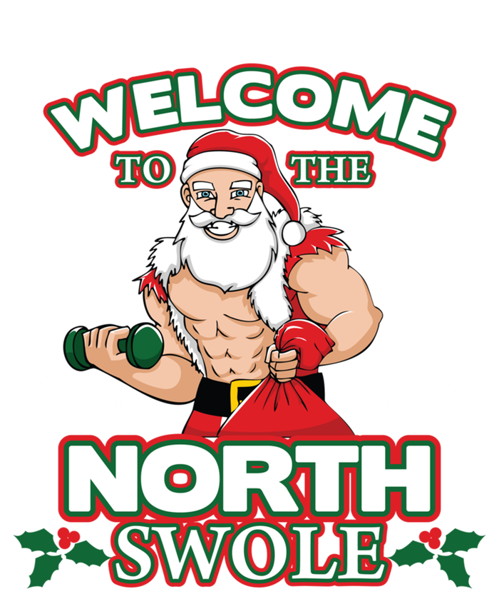 North Swole Santa Claus Weight Lifting Christmas Gym Workout Gift Long Sleeve Shirt