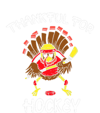 Thankful For Hockey Thanksgiving Funny Turkey Playing Hockey T-Shirt