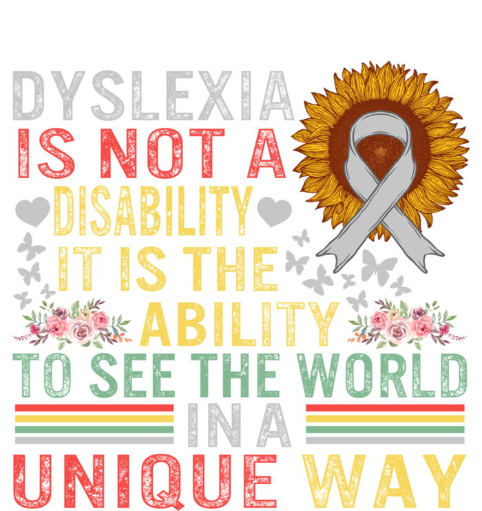 Dyslexia Awareness See World Unique Not Disability Sunflower Gift Women's V-Neck T-Shirt