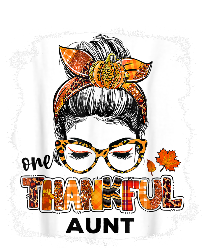 Funny Cute One Thankful Aunt Fall Costume Leaves Autumn Thanksgiving Cooling Performance Long Sleeve Crew