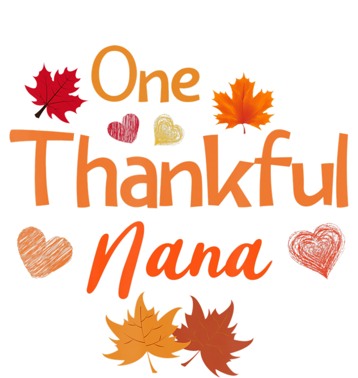 Funny Cute One Thankful Nana Thanksgiving Fall Autumn Leaves T-Shirt