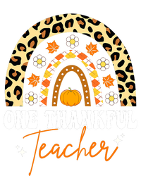 Funny Cute One Thankful Teacher Thanksgiving Fall Autumn Groovy Leopard T-Shirt