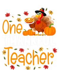 Funny Cute One Thankful Teacher Thanksgiving Turkey Teacher T-Shirt