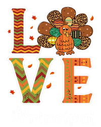 Funny Cute Principal Love Thanksgiving Leopard Turkey Autumn Fall Gift T-Shirt