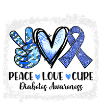 Peace Love Cure Diabetes Awareness Blue Ribbon Valucap Bio-Washed Visor