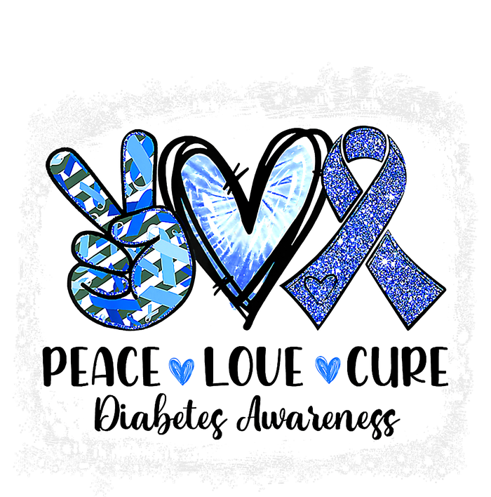 Peace Love Cure Diabetes Awareness Blue Ribbon Valucap Bio-Washed Visor