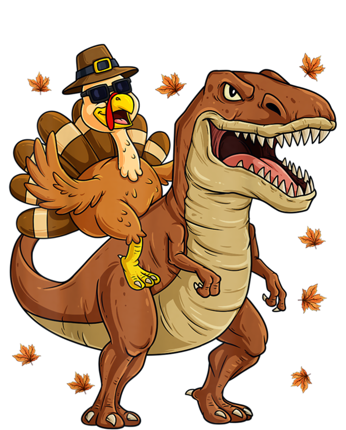 Thanksgiving Turkey Riding T Rex Dinosaur Toddler Boys Cute Gift T-Shirt