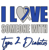 I Love Someone With Type 2 Diabetes Awareness Blue Ribbon Gift T-Shirt