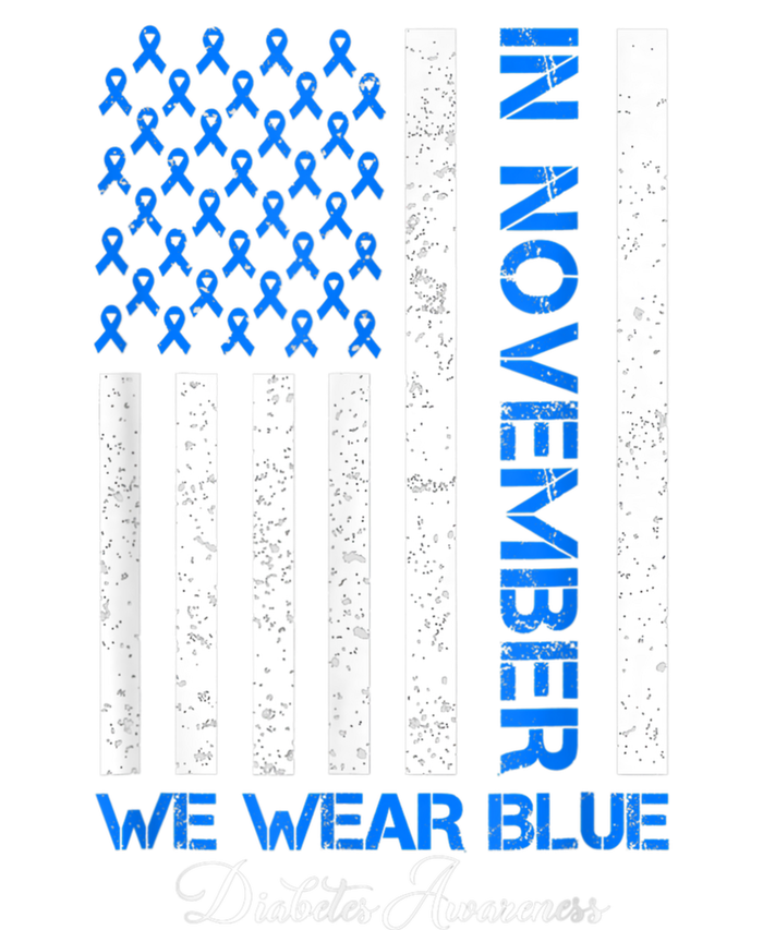 In November We Wear Blue T1d T2d Diabetes Awareness Usa Flag Cooling Performance Crew T-Shirt