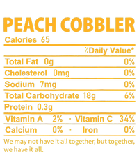 Peach Cobbler Costume Thanksgiving Food Nutrition Facts Tall T-Shirt