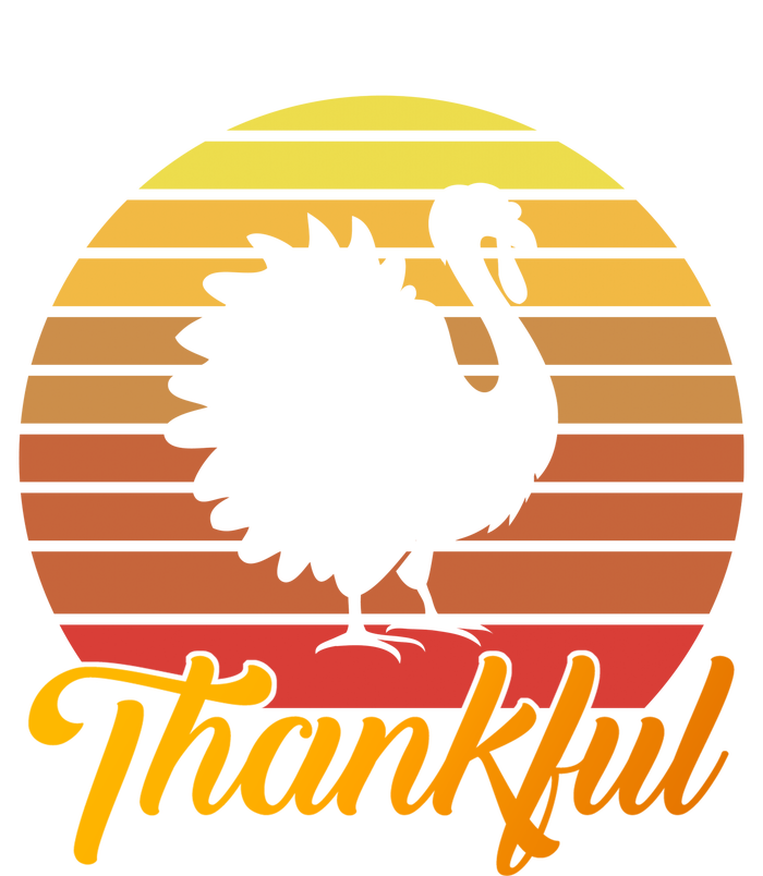 Funny Cute Thankful Turkey Retro Sunset, Thankful Grateful Blessed Autumn Fall 2 T-Shirt