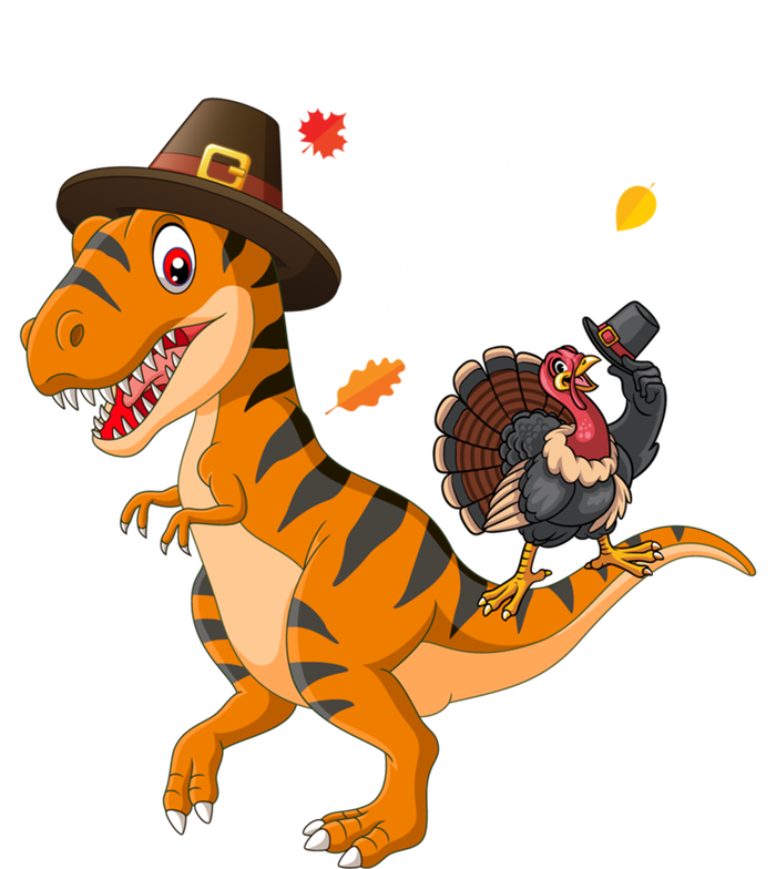 Turkey Pilgrim Riding Trex Dinosaur Thanksgiving Boys Girls Gift Coaster