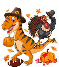 Turkey Pilgrim Riding Trex Dinosaur Thanksgiving And Football Funny Gift Button