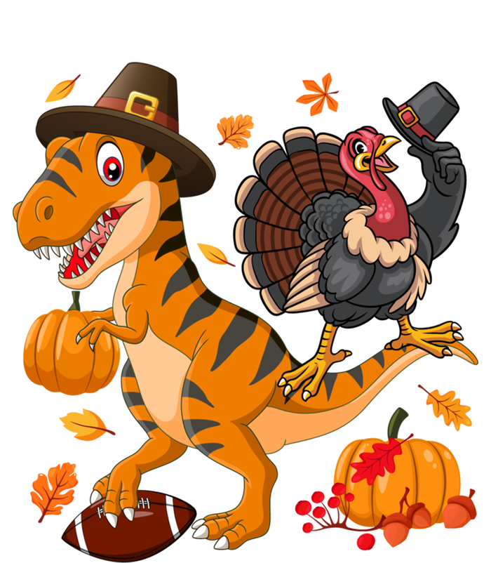 Turkey Pilgrim Riding Trex Dinosaur Thanksgiving And Football Funny Gift Button