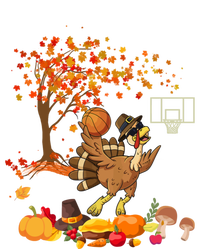 Turkey Playing Basketball Thanksgiving Fall Tree Player Cute Gift Coaster