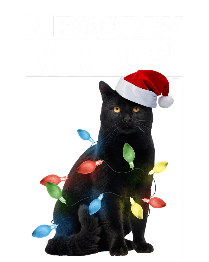 Meowy Christmas Cat With Lights And Santa Hat Doggie Tank