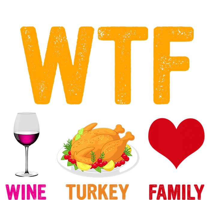 WTF Wine Turkey Family Shirt Funny Thanksgiving Day Dry Zone Grid Polo