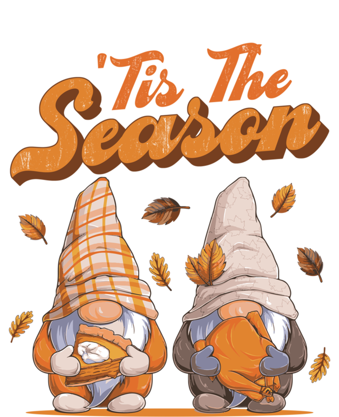 Tis The Season Gnomes Autumn Fall Retro Family Matching Gift Women's Tri-Blend 3/4-Sleeve Raglan Shirt