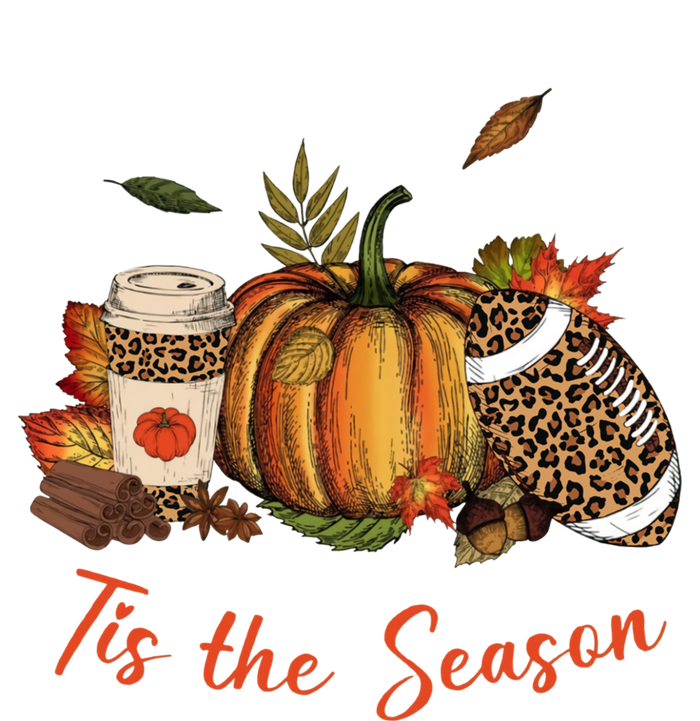 Tis The Season Leopard Pumpkin Football Fall A Tall Sweatshirt