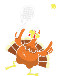 Turkey Tennis Sunset Retro Thanksgiving Sport T-Shirt