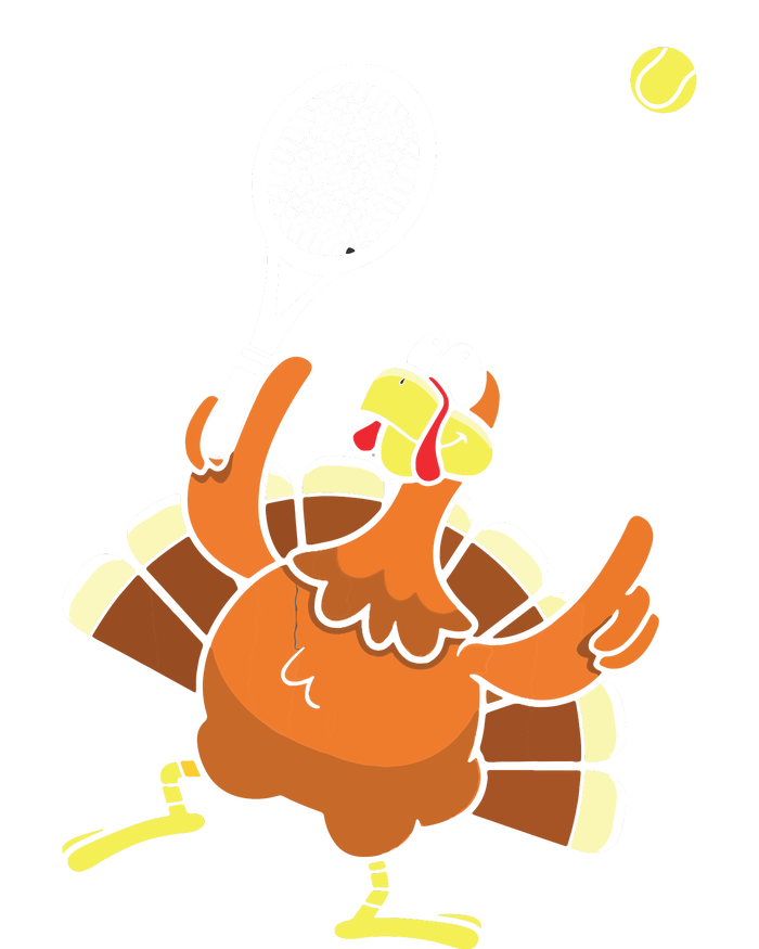 Turkey Tennis Sunset Retro Thanksgiving Sport T-Shirt