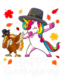 Funny Cute Thanksgiving Unicorn Girls Dabbing Turkey Pilgrim Girl T-Shirt