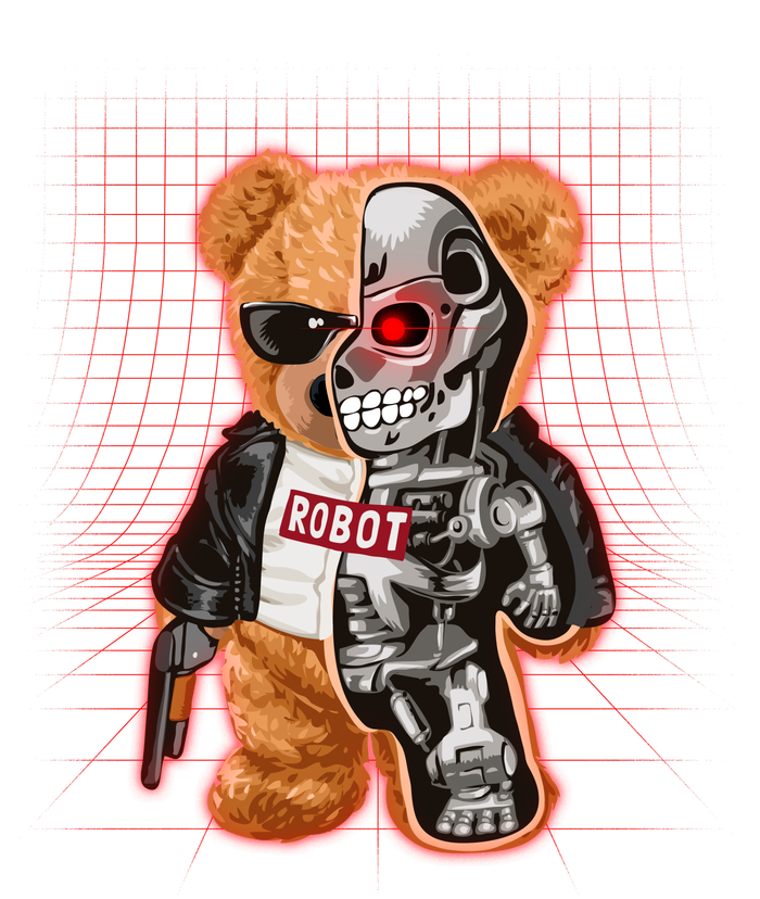 Funny Robot Terminator Teddy Bear T-Shirt