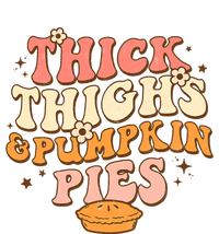 Funny Cute Thick Thighs Pumpkin Pies Autumn Thanksgiving Groovy Retro Long Sleeve Shirt